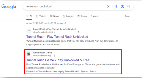 Play Tunnel Rush Unblocked