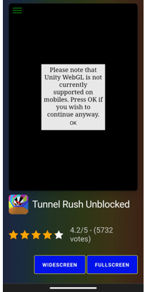 Play Tunnel Rush Unblocked on mobile devices