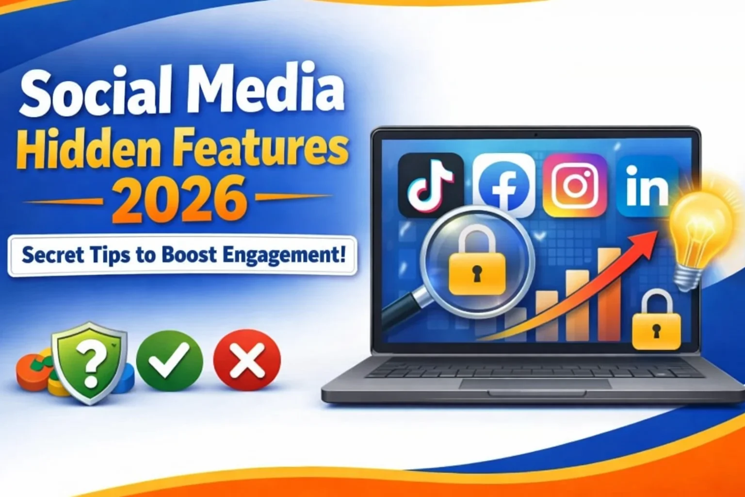 Social media hidden features 2026 guide showing Instagram TikTok Facebook LinkedIn growth tips