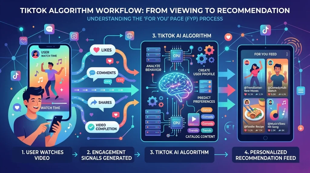 How TikTok algorithm works in 2026 with engagement signals