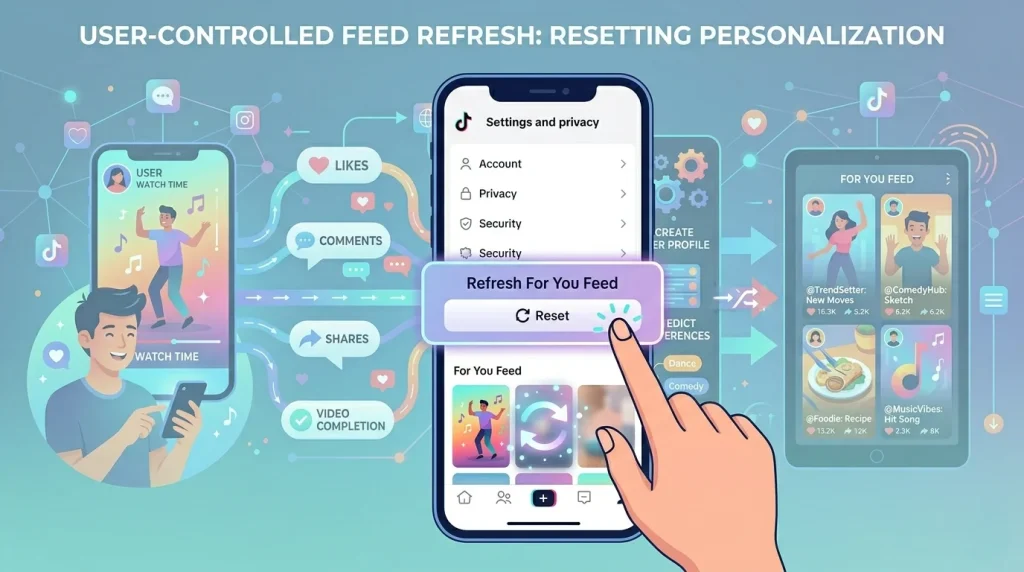 TikTok interest reset feature to refresh For You page