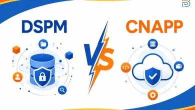 DSPM vs CNAPP cybersecurity comparison banner for BravoTECH.